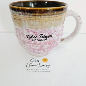 Tybee Island Georgia Drip Glaze Pink Ceramic Mug Handmade《851》M